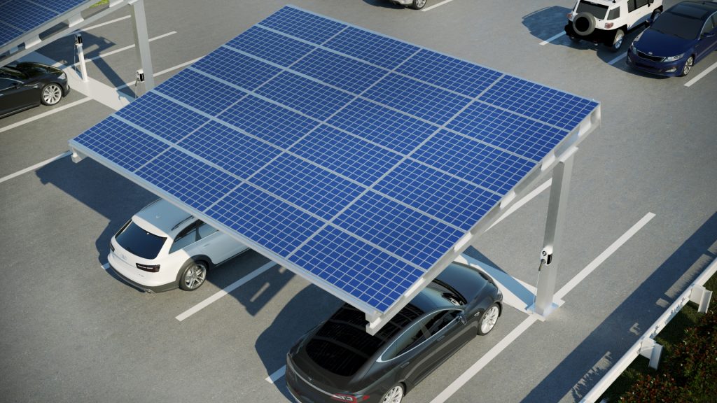 Solar vehicle charging station commercial