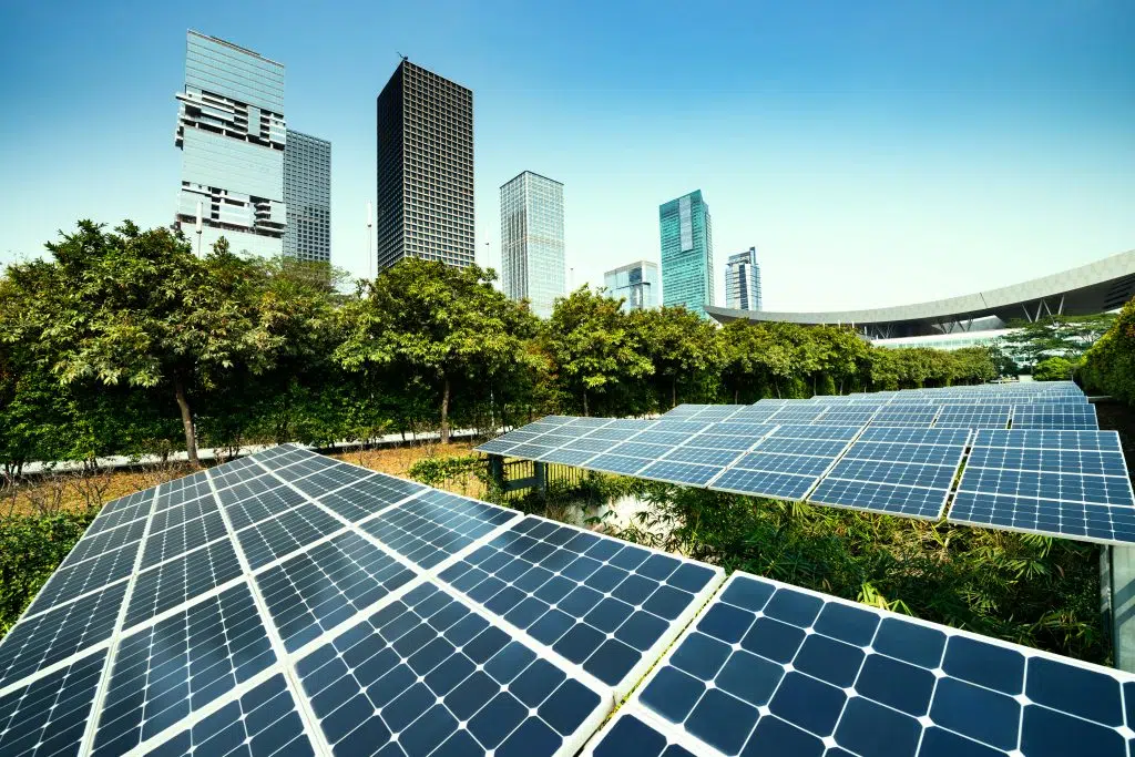 VPP solar panels in a city